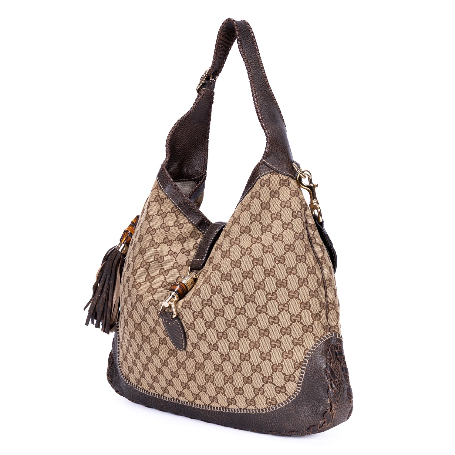 Shoulder Bag New Jackie Hobo Large Dark Brown Monogram Canvas