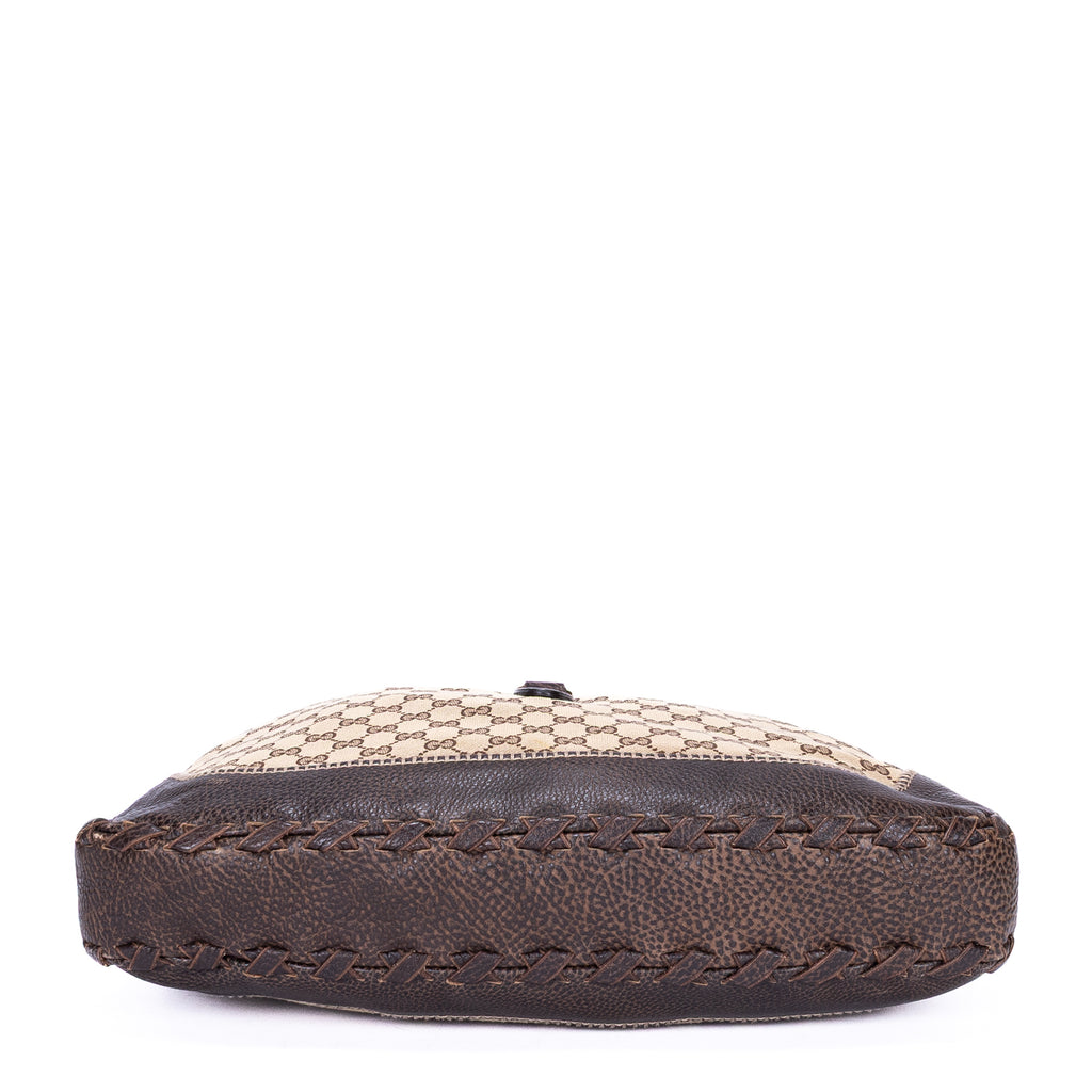 Shoulder Bag New Jackie Hobo Large Dark Brown Monogram Canvas
