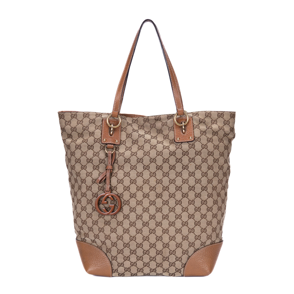 Bolso de Hombro Charm Tote Grande Lona Monogram Beige