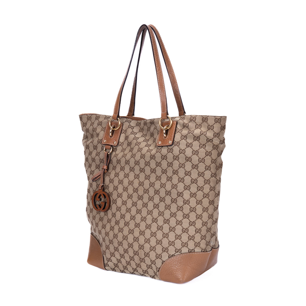 Bolso de Hombro Charm Tote Grande Lona Monogram Beige