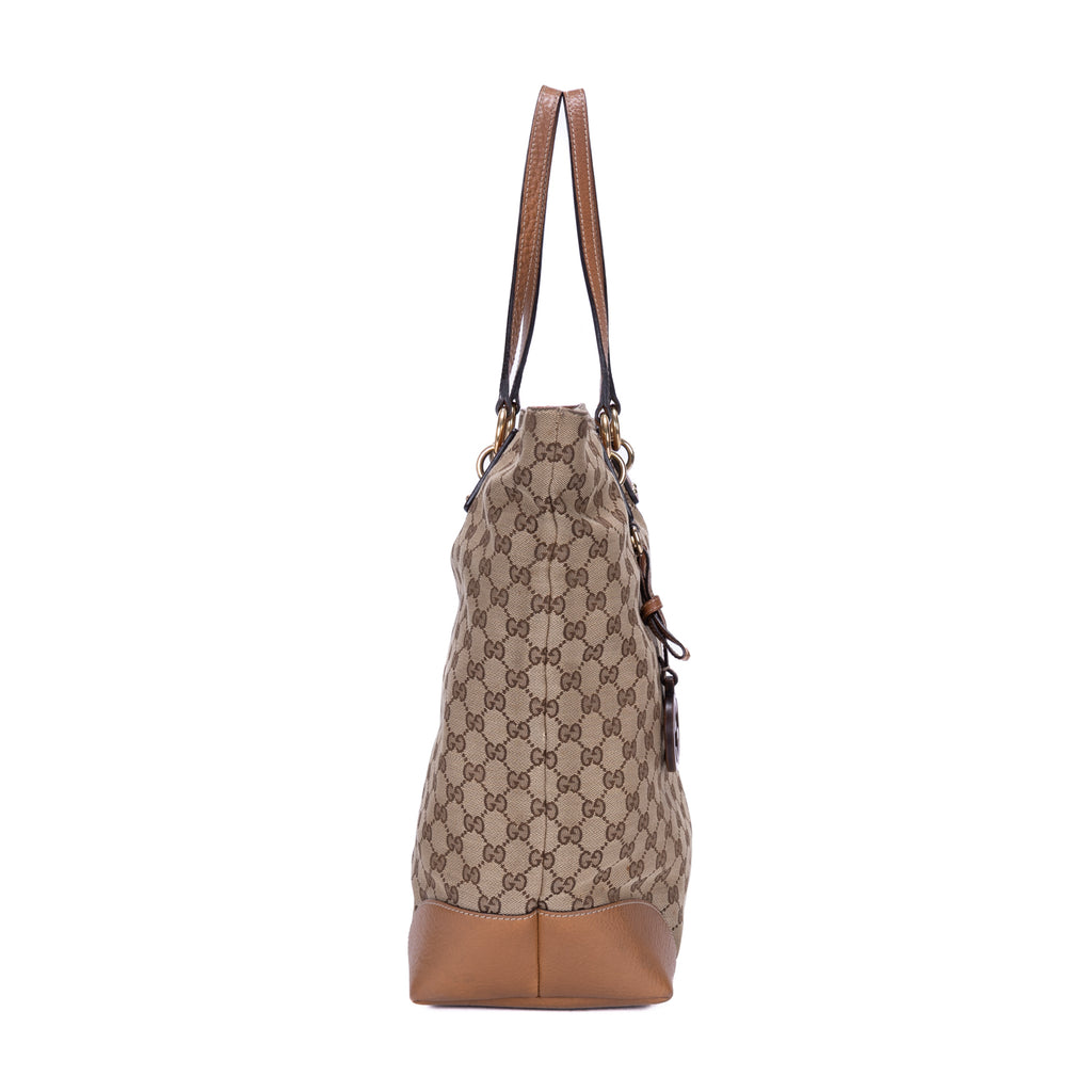 Bolso de Hombro Charm Tote Grande Lona Monogram Beige