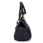 Sac porté épaule cabas convertible en cuir Vitello Daino noir