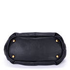 Sac porté épaule cabas convertible en cuir Vitello Daino noir
