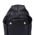 Sac porté épaule cabas convertible en cuir Vitello Daino noir