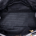 Sac porté épaule cabas convertible en cuir Vitello Daino noir