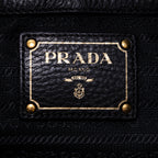 Sac porté épaule cabas convertible en cuir Vitello Daino noir