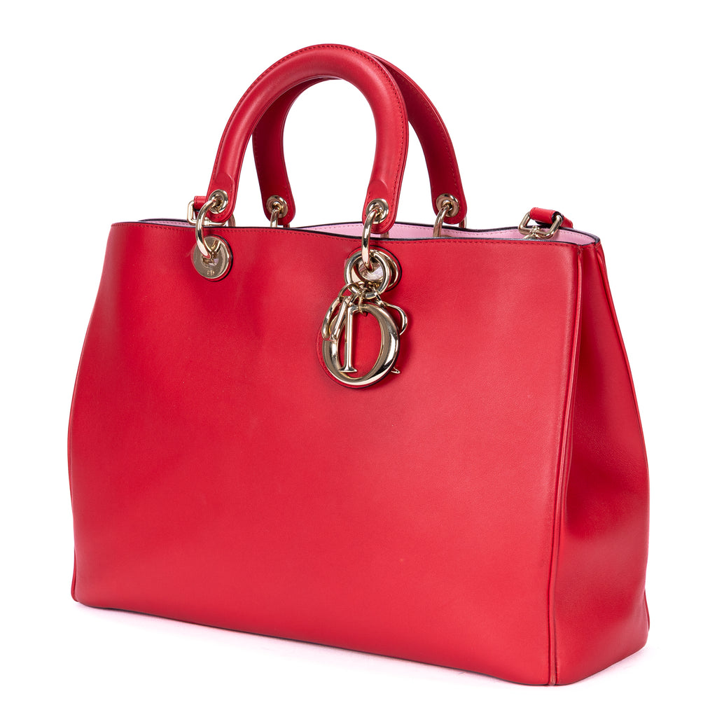 Shoulder Bag Medium Diorissimo Tote Bag Medium Red Smooth Calfskin Leather