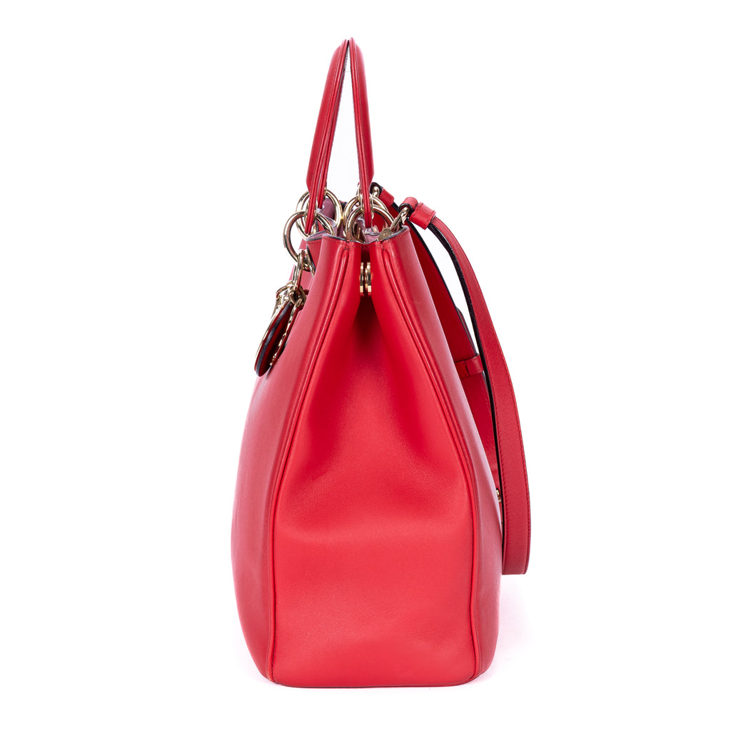 Shoulder Bag Medium Diorissimo Tote Bag Medium Red Smooth Calfskin Leather