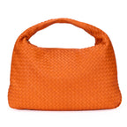Handbag Large Hobo Bag Large Orange Intrecciato Leather