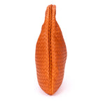 Handbag Large Hobo Bag Large Orange Intrecciato Leather