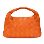 Handbag Large Hobo Bag Large Orange Intrecciato Leather