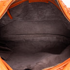 Handbag Large Hobo Bag Large Orange Intrecciato Leather