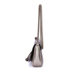 Shoulder Bag Soho Chain Crossbody Silver Pebbled Calfskin Leather
