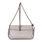 Shoulder Bag Soho Chain Crossbody Silver Pebbled Calfskin Leather