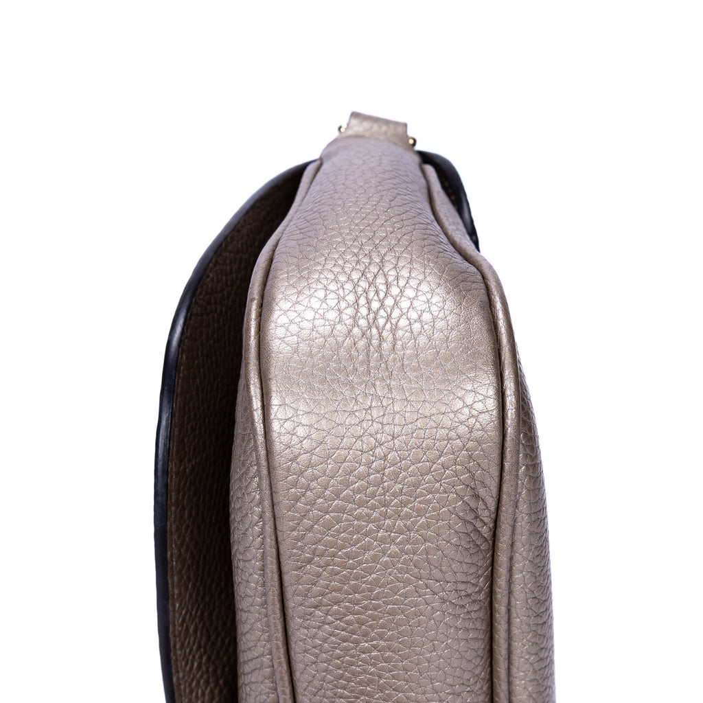 Shoulder Bag Soho Chain Crossbody Silver Pebbled Calfskin Leather
