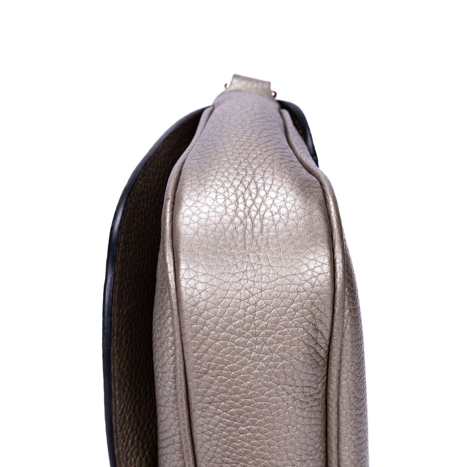 Shoulder Bag Soho Chain Crossbody Silver Pebbled Calfskin Leather