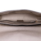 Shoulder Bag Soho Chain Crossbody Silver Pebbled Calfskin Leather