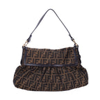 Shoulder Bag Chef Flap Hobo Dark Brown Zucca Canvas