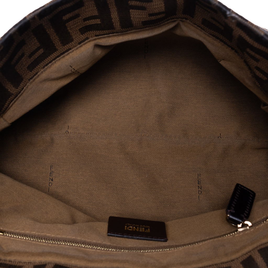 Shoulder Bag Chef Flap Hobo Dark Brown Zucca Canvas