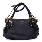 Shoulder Bag Satchel 2-Way Bag Black Calfskin leather