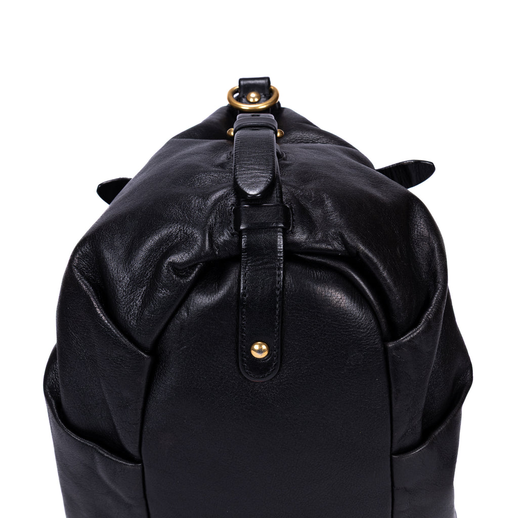 Shoulder Bag Satchel 2-Way Bag Black Calfskin leather