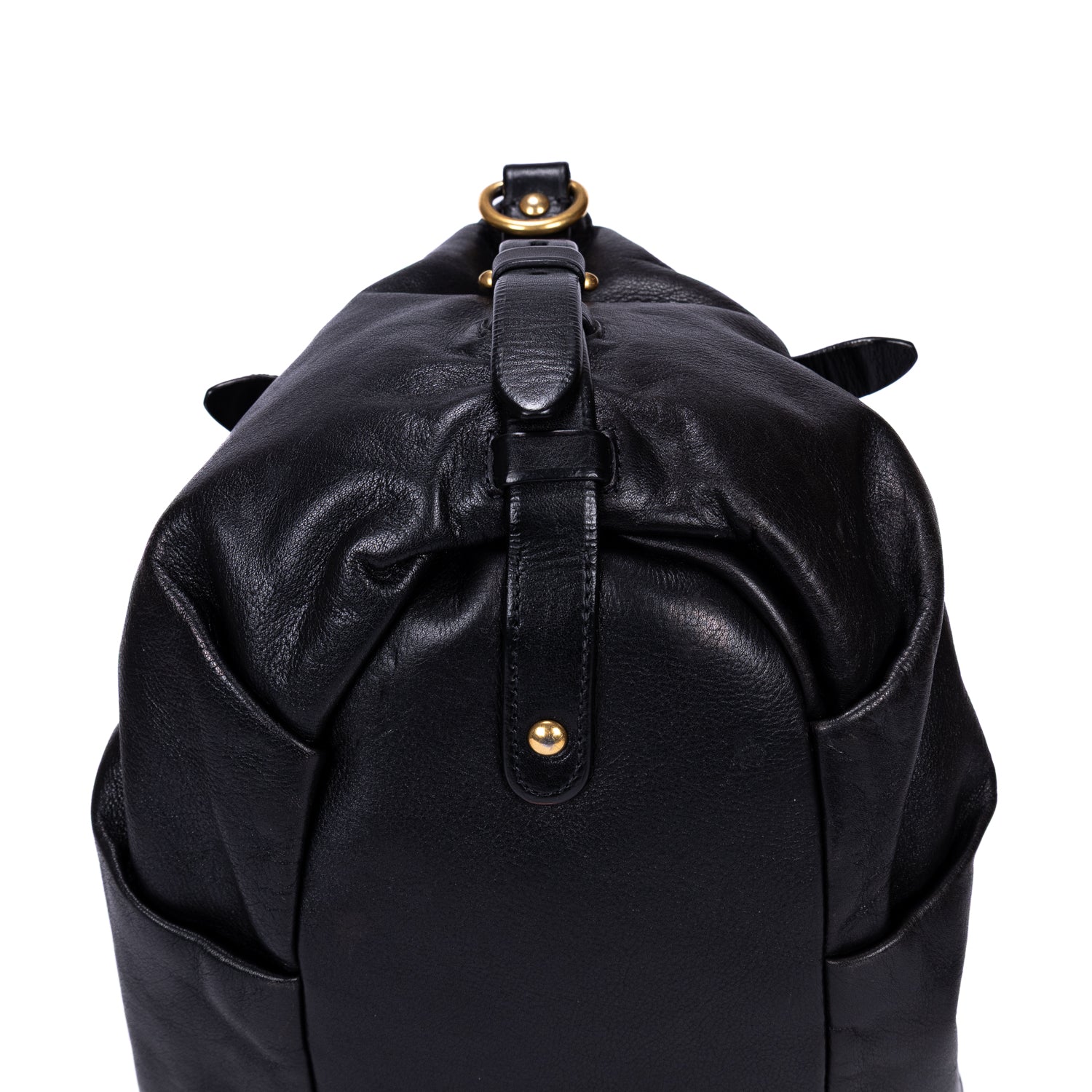 Shoulder Bag Satchel 2-Way Bag Black Calfskin leather