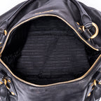Shoulder Bag Satchel 2-Way Bag Black Calfskin leather