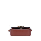 Sac à bandoulière Mini C Crossbody en cuir de veau marron