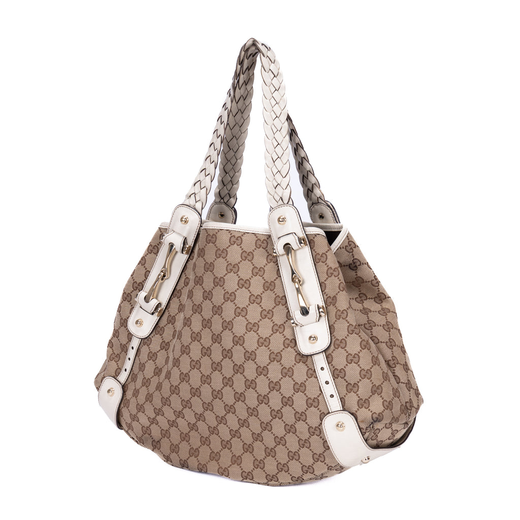Shoulder Bag Pelham Tote White Monogrammed Canvas