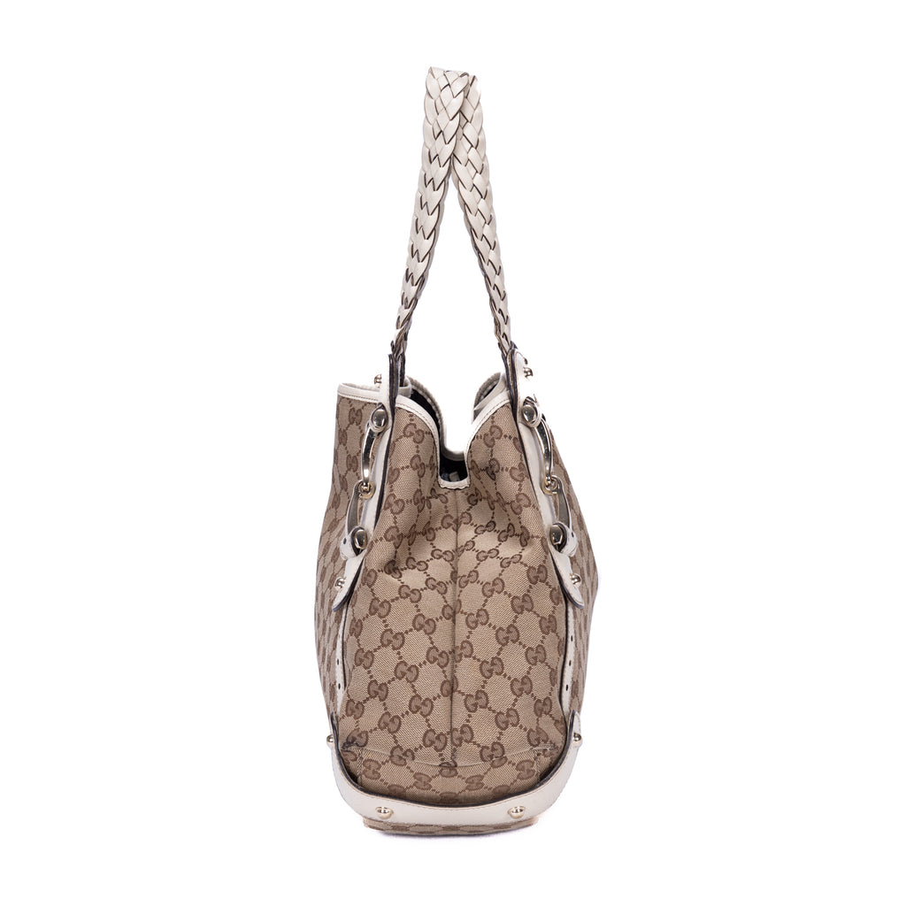 Shoulder Bag Pelham Tote White Monogrammed Canvas