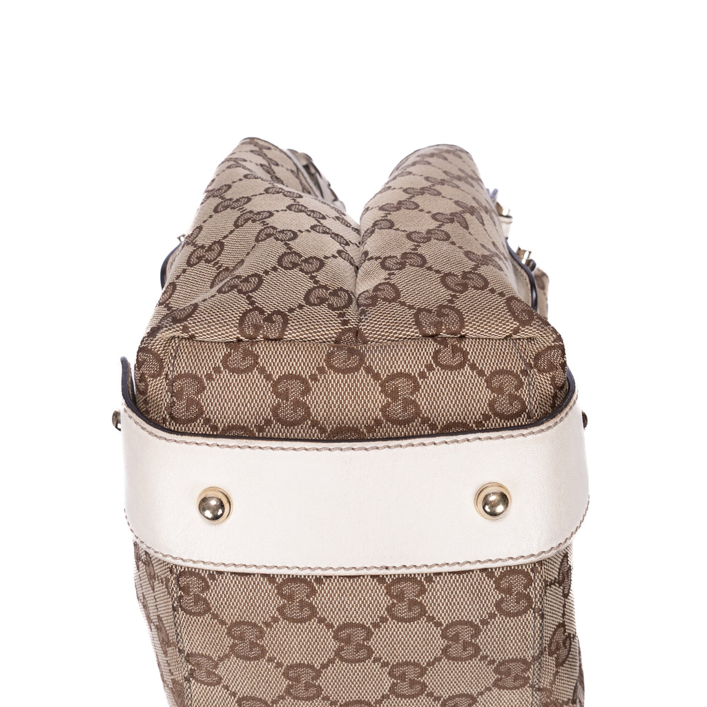 Bolso de Hombro Pelham Tote Lona Monogramada Blanca