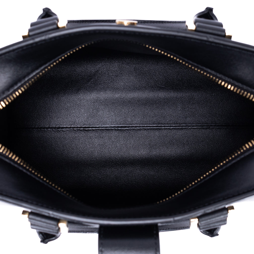 Shoulder Bag Baby Cabas Black Smooth Calfskin Leather