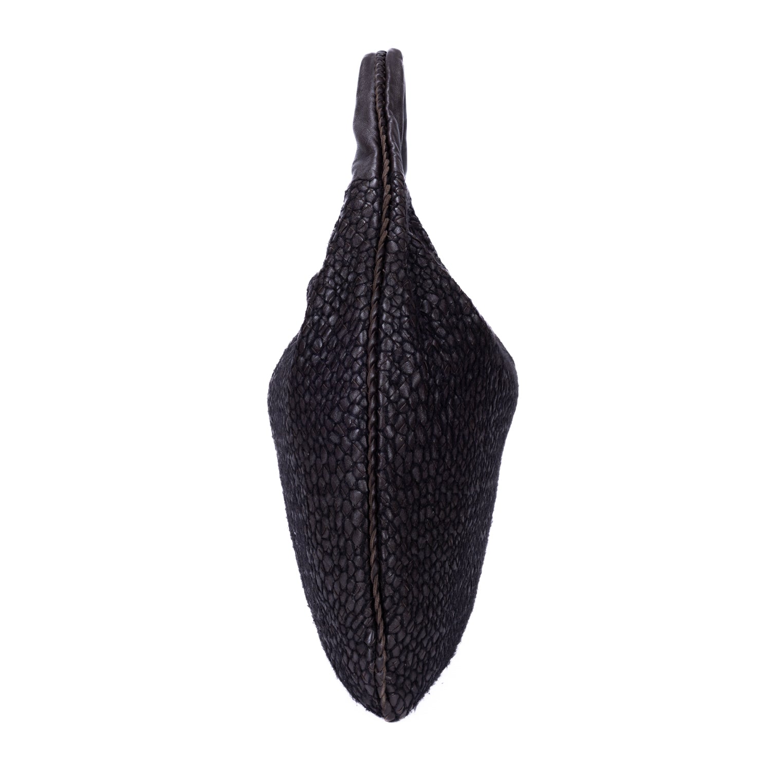 Handbag Large Veneta Hobo Net Large Dark Brown Intrecciato Leather