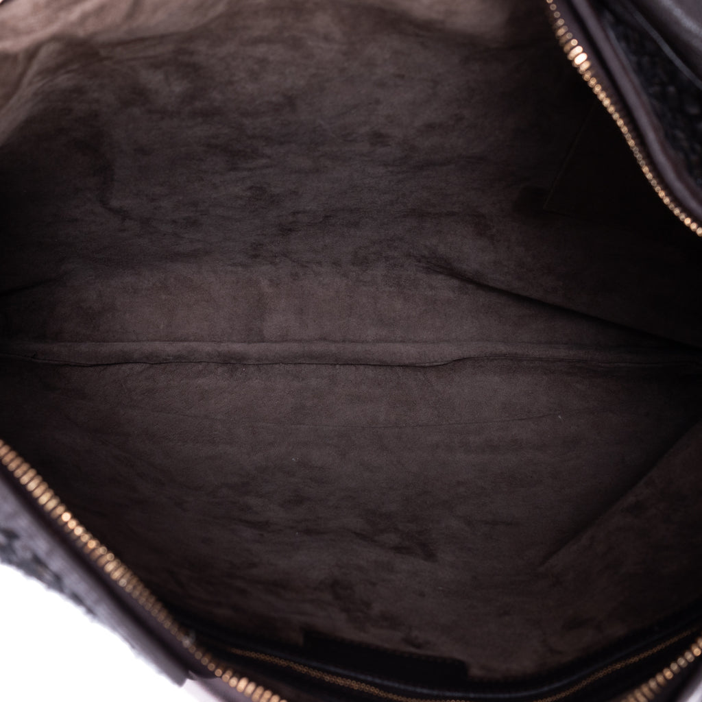 Handbag Large Veneta Hobo Net Large Dark Brown Intrecciato Leather