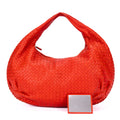 Handbag Large Hobo Bag Large Red Intrecciato Leather