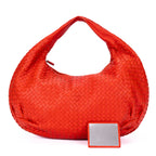 Handbag Large Hobo Bag Large Red Intrecciato Leather
