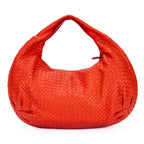 Handbag Large Hobo Bag Large Red Intrecciato Leather