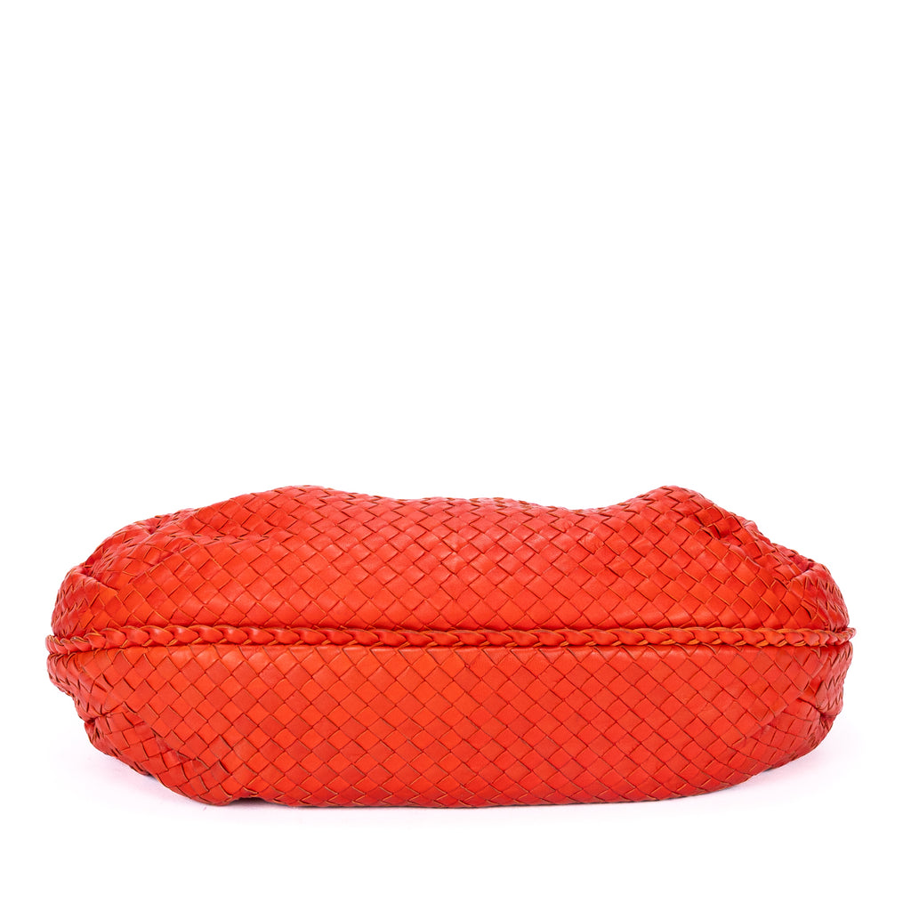 Handbag Large Hobo Bag Large Red Intrecciato Leather