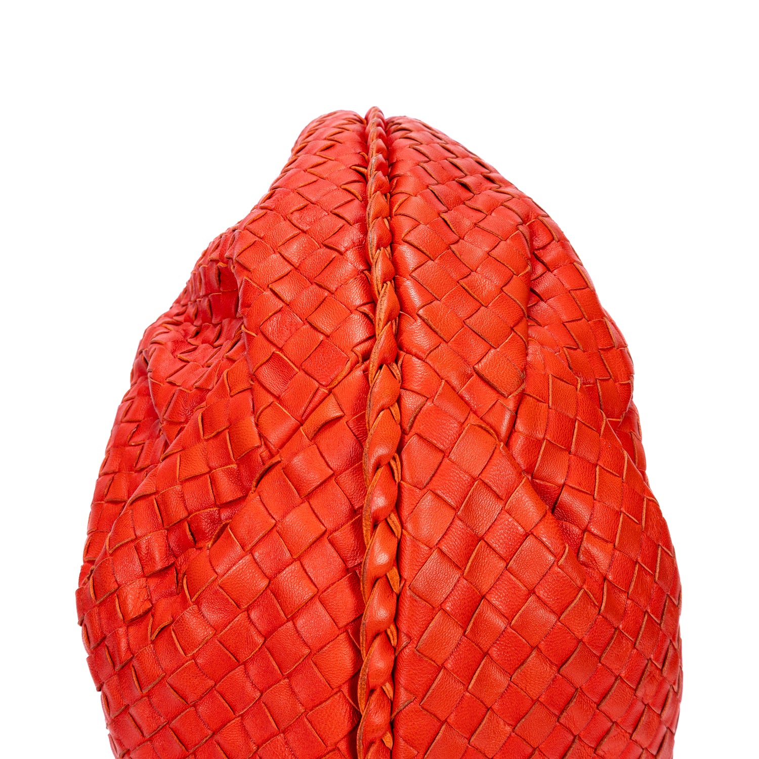 Handbag Large Hobo Bag Large Red Intrecciato Leather