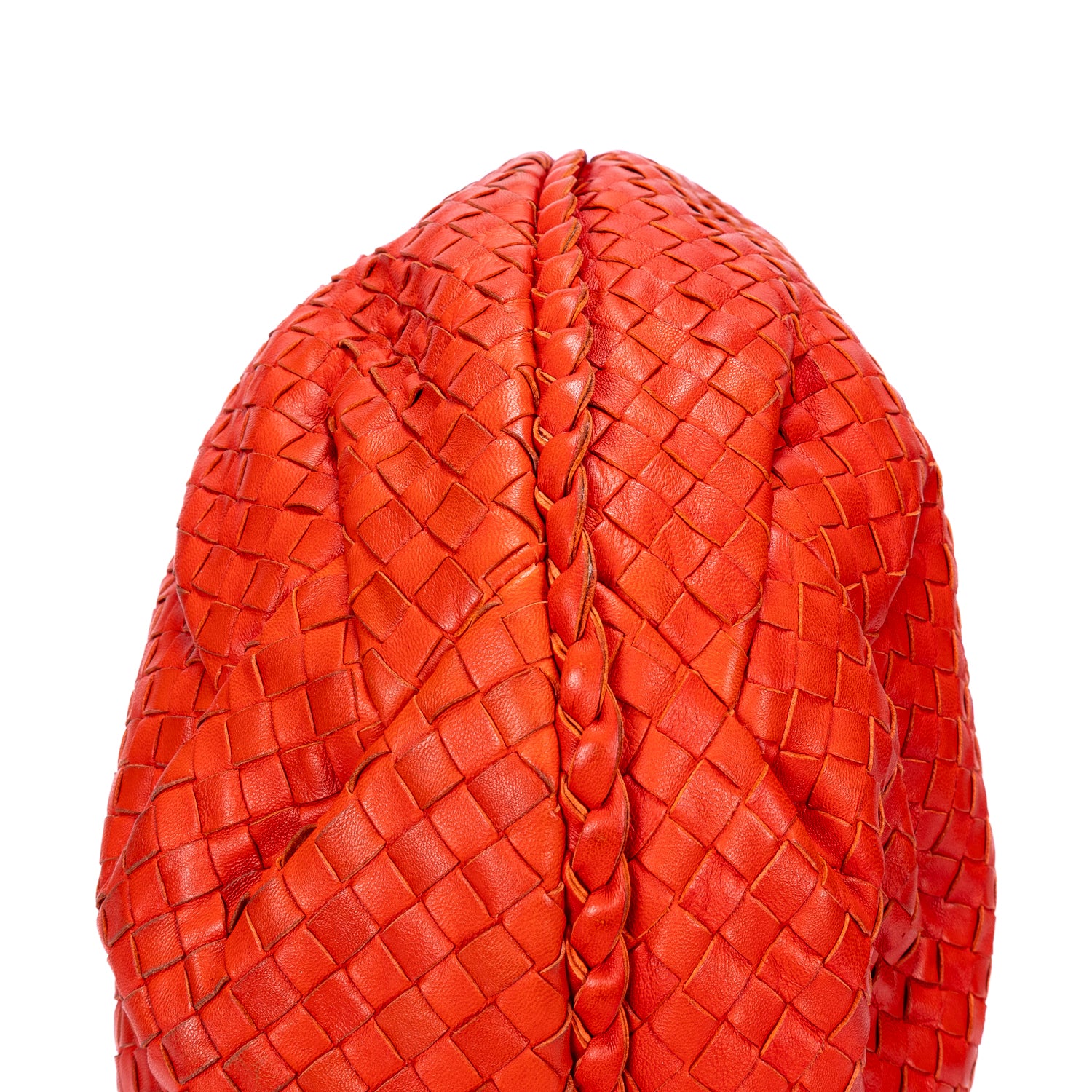 Handbag Large Hobo Bag Large Red Intrecciato Leather