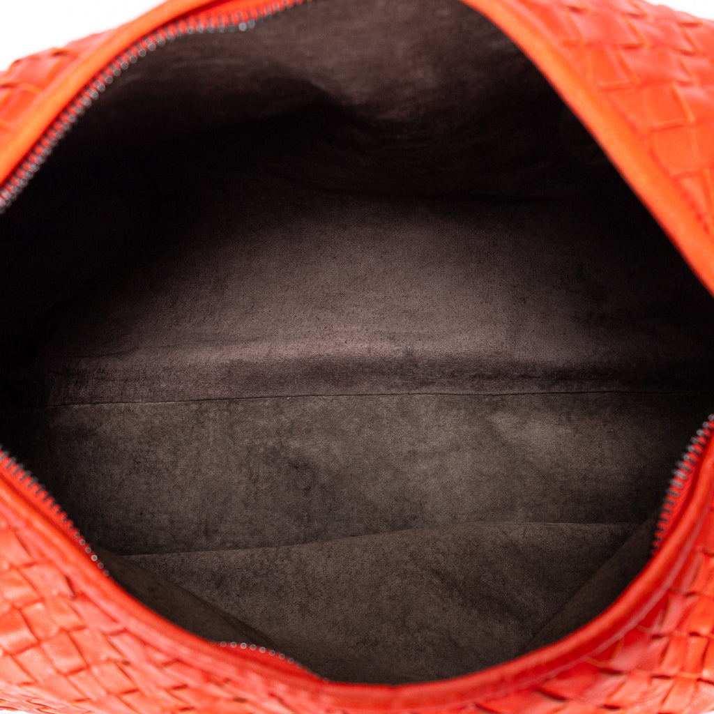 Handbag Large Hobo Bag Large Red Intrecciato Leather