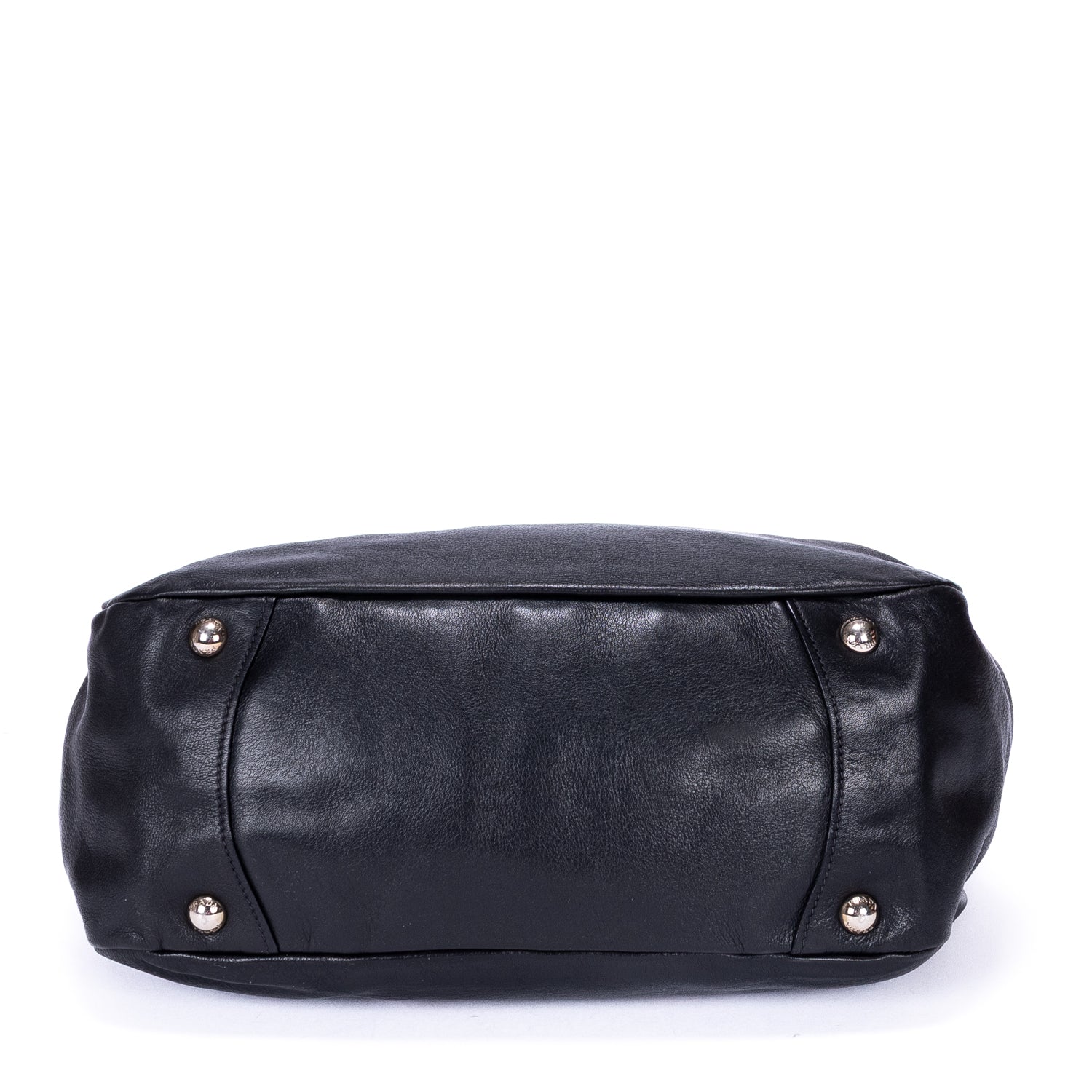 Sac cabas ceinturé en cuir de veau noir
