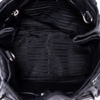 Sac cabas ceinturé en cuir de veau noir
