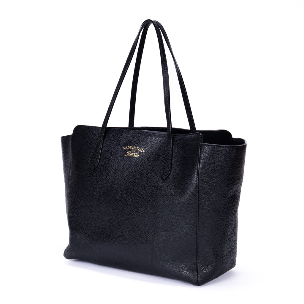 Shoulder Bag Medium Swing Shopper Tote Medium Black Grained Calfskin Leather