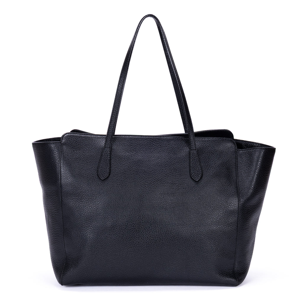 Shoulder Bag Medium Swing Shopper Tote Medium Black Grained Calfskin Leather