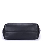 Bolso de hombro mediano Shopper Swing Mediano de piel de becerro granulada negra