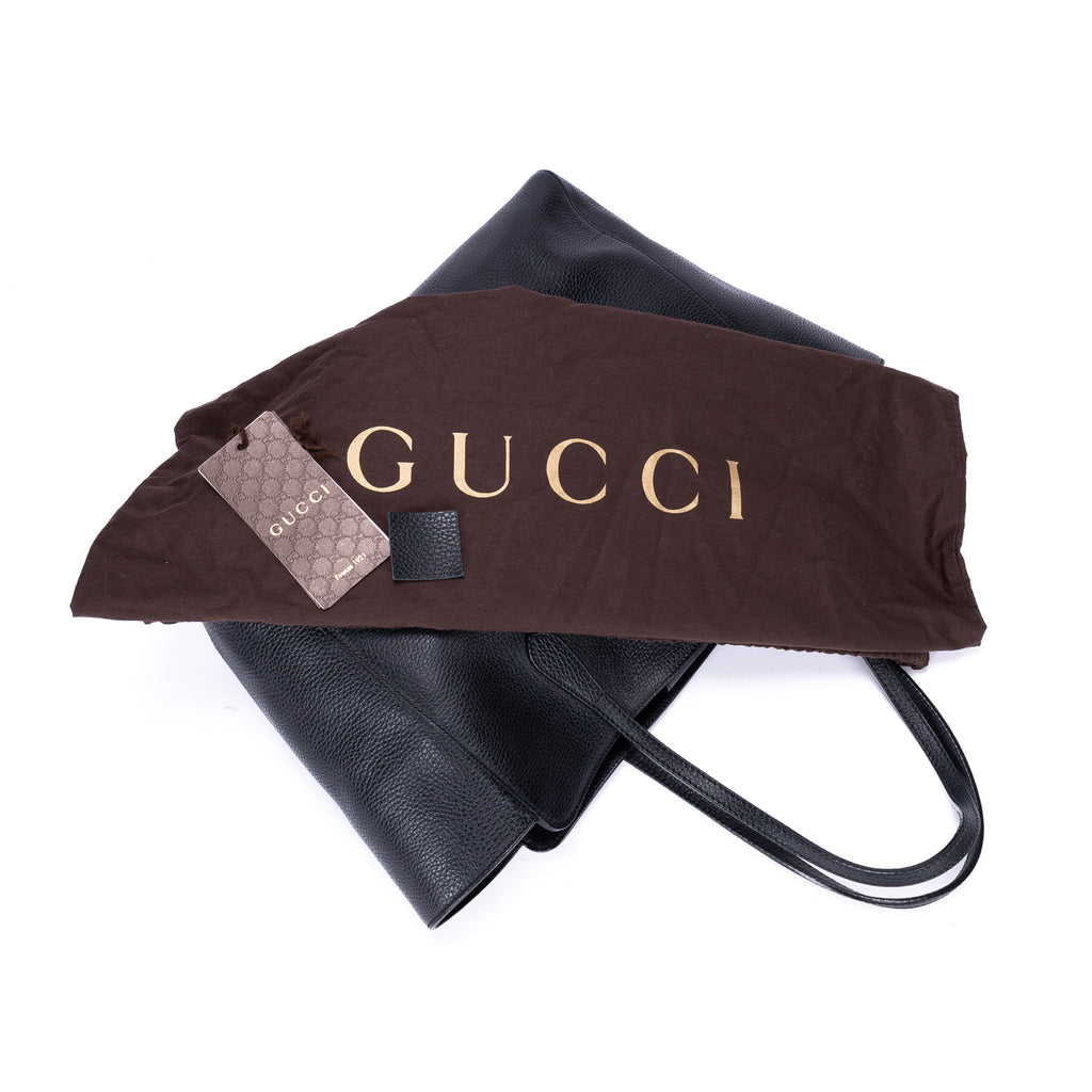 Shoulder Bag Medium Swing Shopper Tote Medium Black Grained Calfskin Leather
