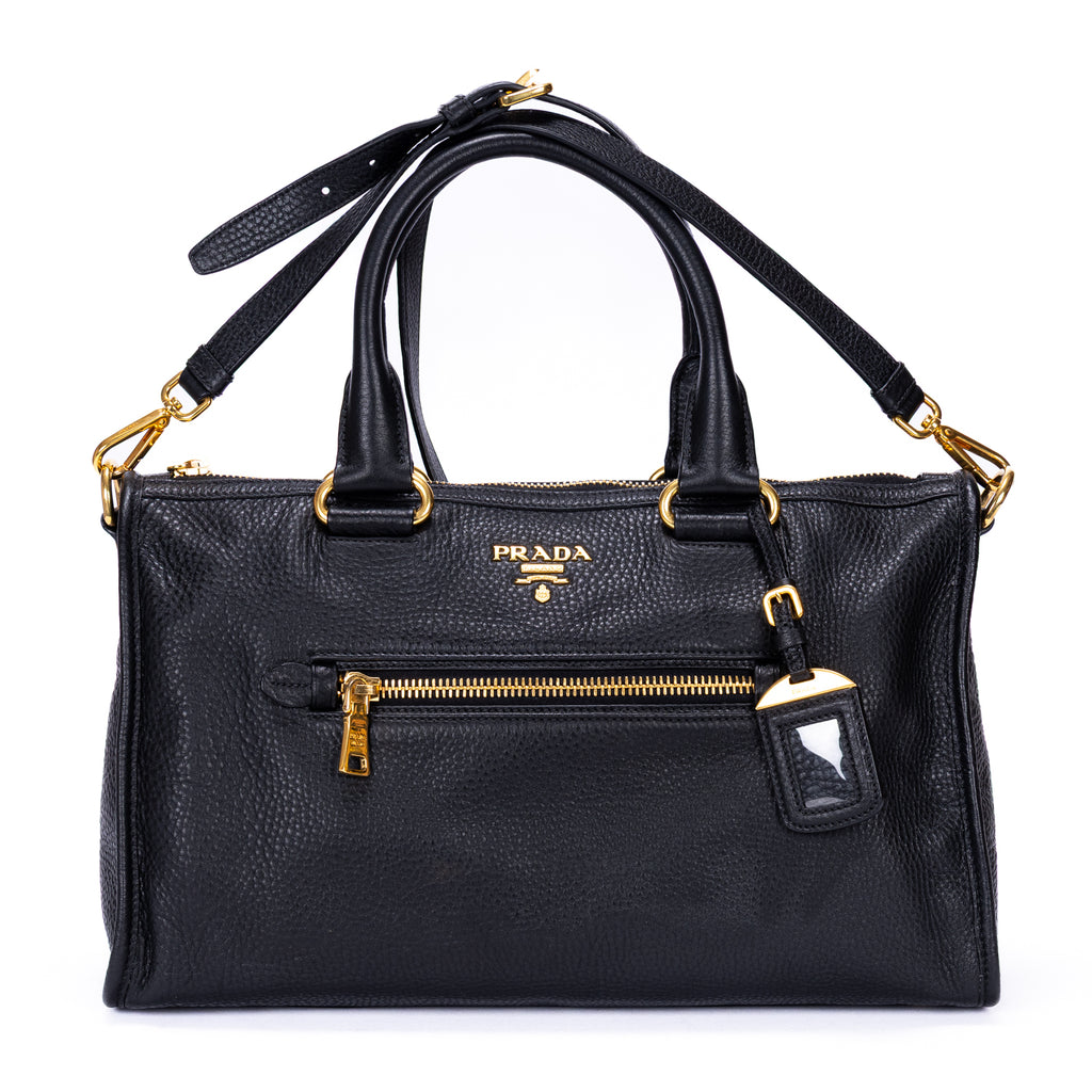Bolso de mano Motor Tote de cuero Vitello Daino negro