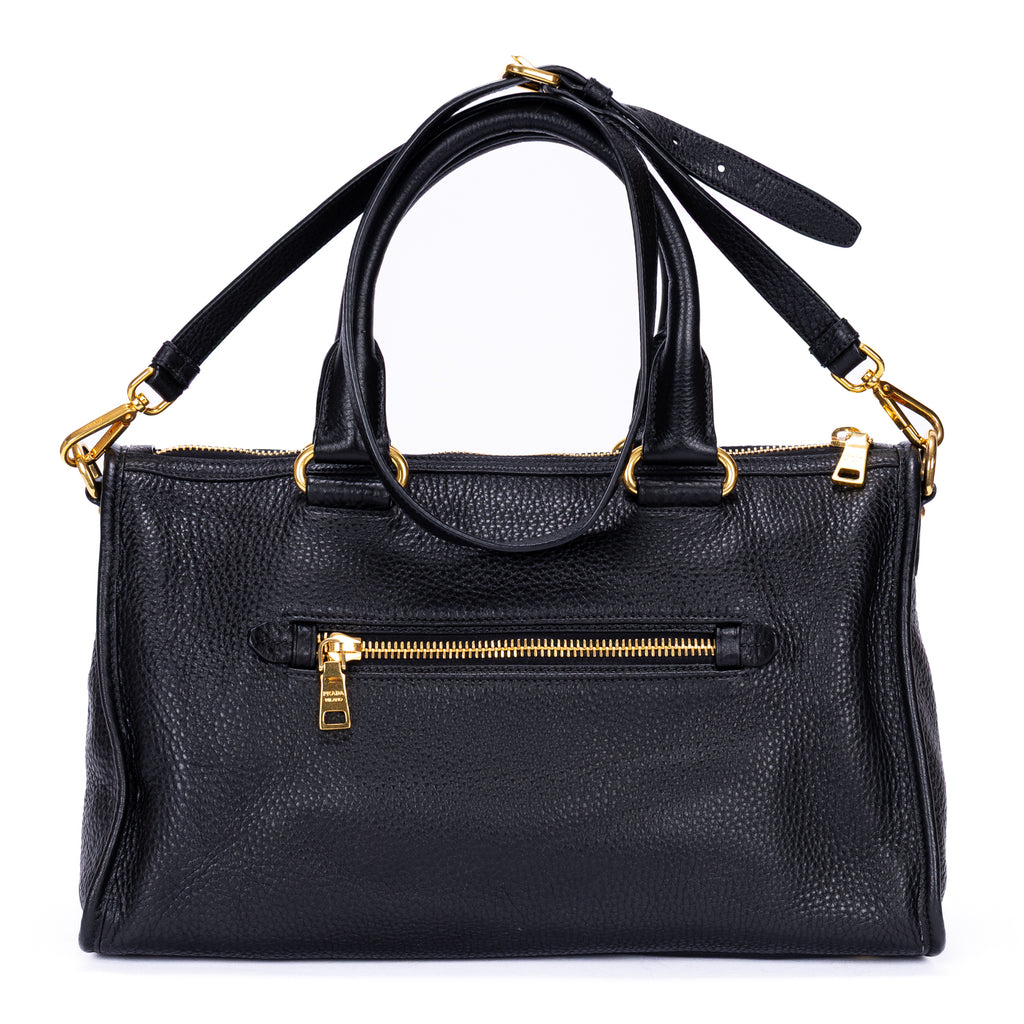 Bolso de mano Motor Tote de cuero Vitello Daino negro