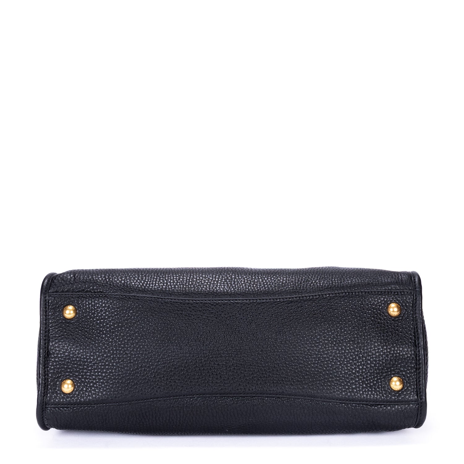 Bolso de mano Motor Tote de cuero Vitello Daino negro